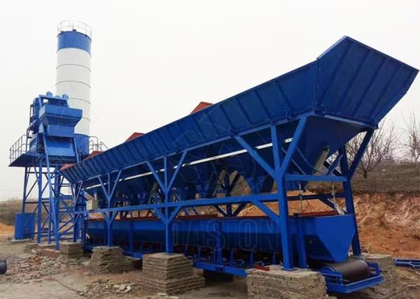 Compact Ready Mix Concrete Batch Plant , Stationary Mini Beton Concrete Mixing Station
