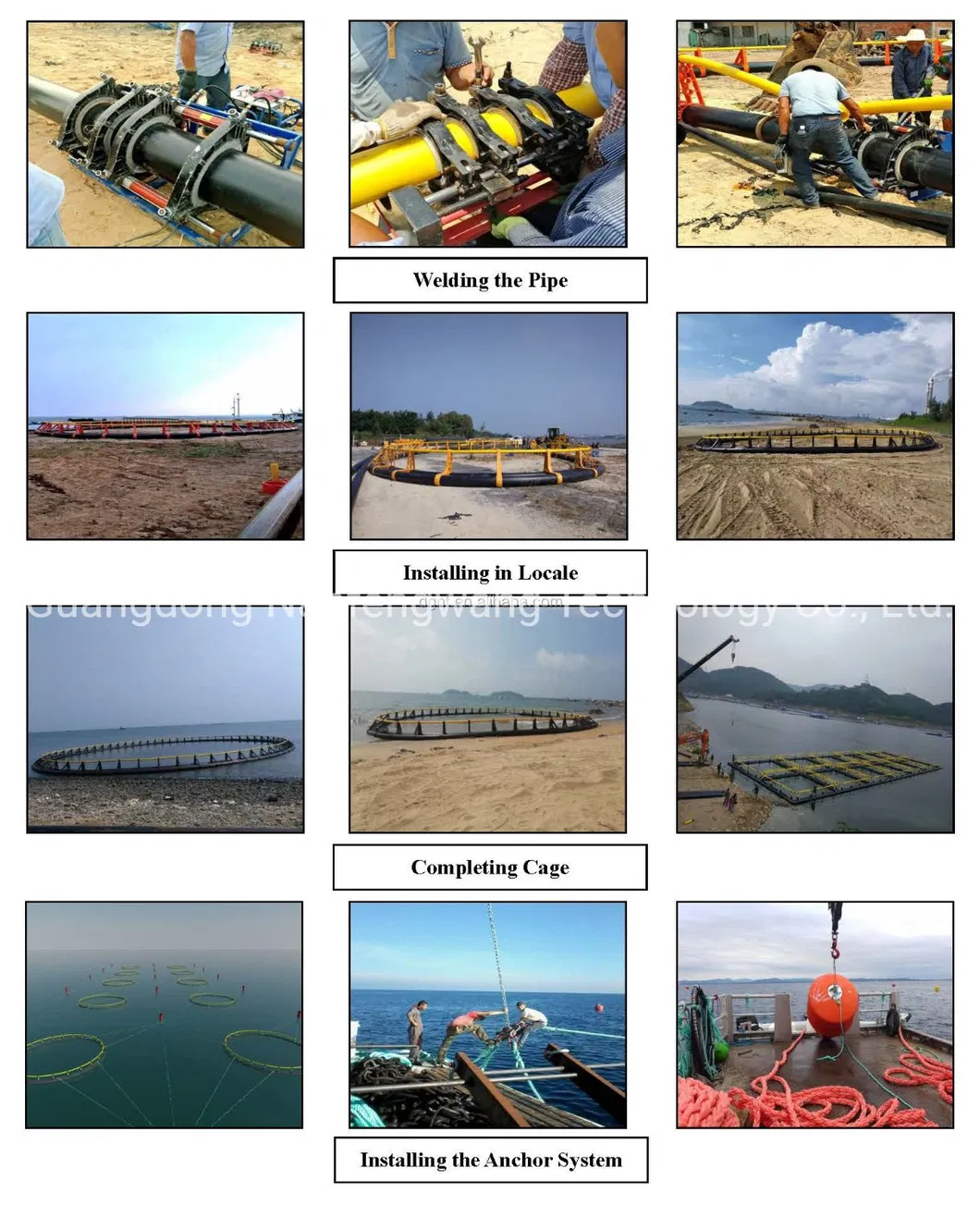 HDPE floating fish cage is designed for aquaculture and recreational fishing