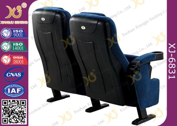 Foldable PU Foam Inner Material Theatre Seating Chairs With Fabric Upholstery