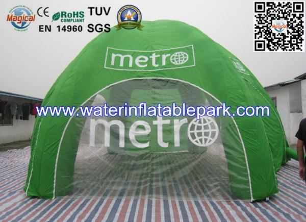 Green Inflatable Tent  Exhibition , Commercial Inflatable Marquee Tent