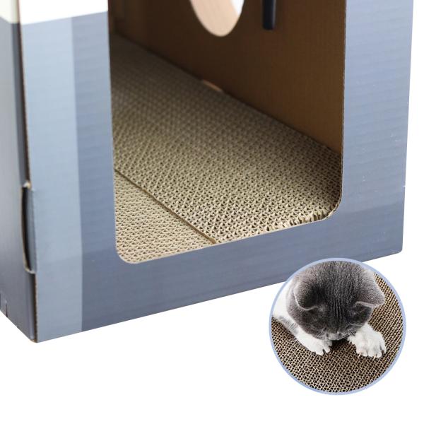 Cat House Scratcher Retro Camera forma a Cat Lounge con la cama Scratcher de la cueva de la cartulina acanalada del cojín de rasguño