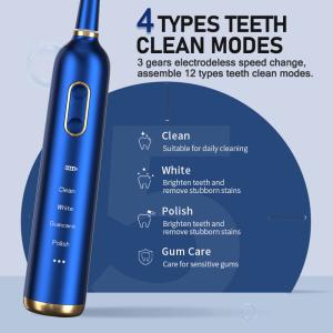 1500mAh Sonic Electric Toothbrush Intelligent Portable With 12 Modes