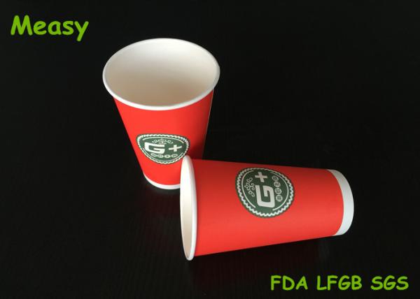 Red Single Wall Disposable Paper Coffee Cups For Christmas Holiday Wholesale