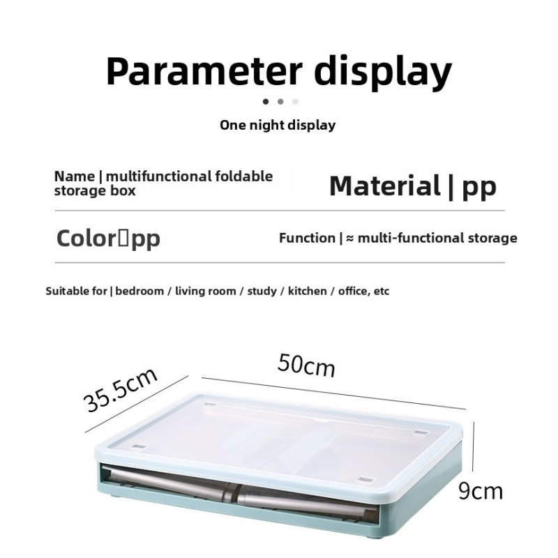 Large Capacity Foldable Storage Box Plastic Acrylic Book Bin Durable Transparent Snack Toy Organizer Collapsible Crate