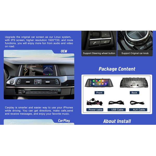 Линукс автомобильный стерео для BMW F10 2010-2016 CIC NBT Система поддержки беспроводной автозаписи и Android Auto