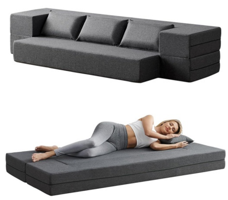 Customized three person foldable compression sofa