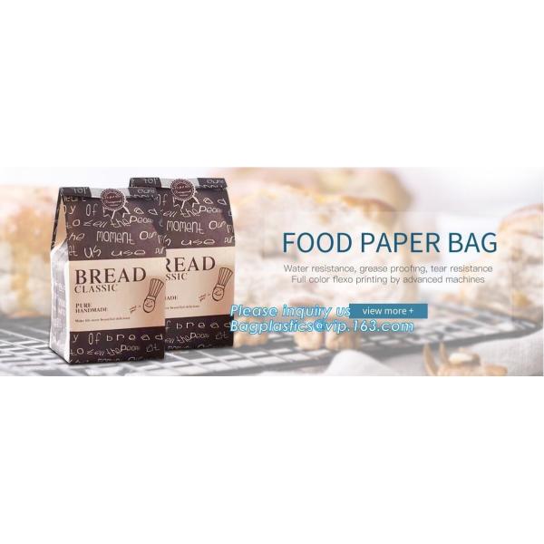 Eco friendly for bread packing paper bags with logo,Food packaging bag disposable kraft paper dried fruit bread bag with