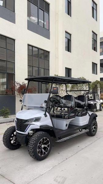 Carrinho de golfe de 4 lugares Bateria de chumbo ácido Suspensão independente Caça elétrica