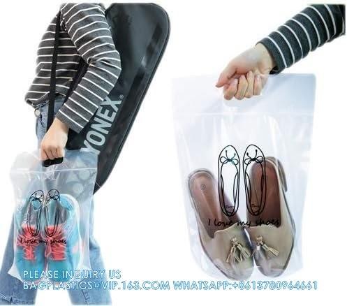 Zipper Storage Bags Plastic Zipper Bags Transparent Zip Plastic Bags Expandable Bottom Bag With Carry Handle