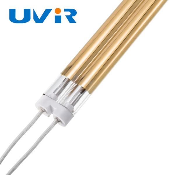 Tubo infravermelho gêmeo 2500W da lâmpada de calor da onda média para o aquecimento de revestimento