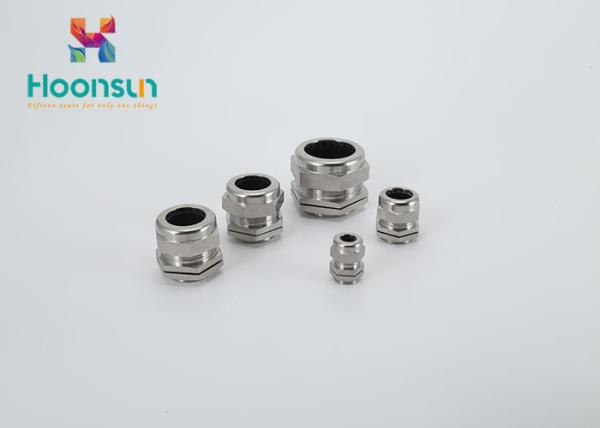 Resist Acid Silvery Waterproof Cable Gland For Outdoor / Indoor