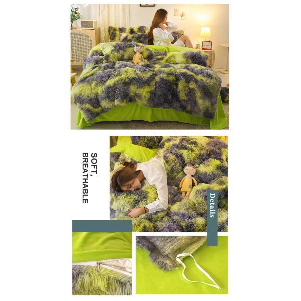 Fabric Density 173 * 118 Colored 4-Piece Mink Crystal Milk Rabbit Velvet Bedding Set