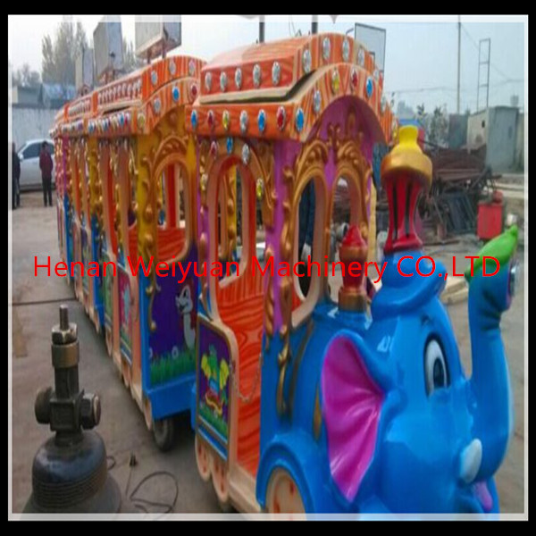 Big attraction!! kiddie amusement park train rides elephant train for sale
