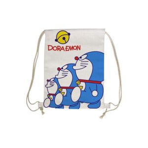 Mochila con cordón de sublimación de lino blanco con impresión fotográfica personalizada, bolsa con cordón de lino