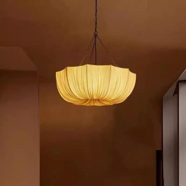 JYLIGHTING French Vintage Style Umbrella Style Fabric Chandelier Modern Pendant Light Living Room Bedroom Restaurant