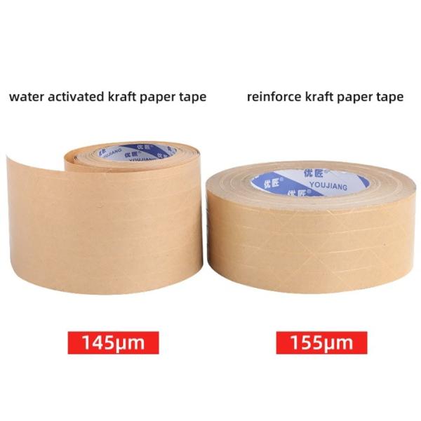 Embalagens activadas por água com fita de papel kraft auto-aderente