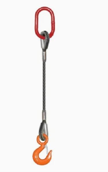 Heavy Duty Single Leg Wire Rope Lifting Sling with Steel Hook – Engineered for Industrial Precision & OSHA Compliance