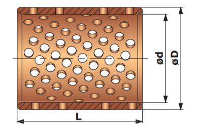 Homogeneous Bronze Bushing With Perforated Flange