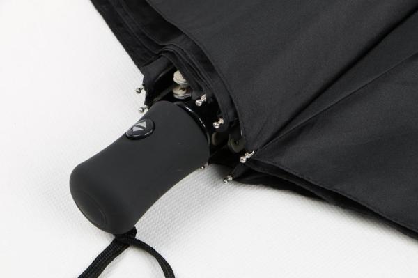 Black Automatic Open Close Umbrella Silk Screen Print Black Coating Durable