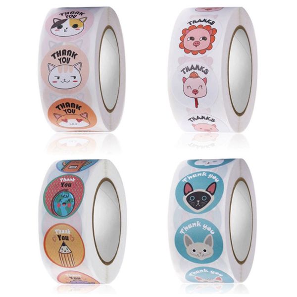 Reusable Cute UV Round Gift Thank You Teacher Labels Sun Rainbow Cloud Design