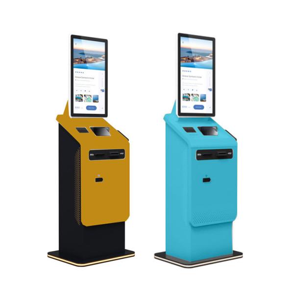 32 Inch Indoor Floor Standing PC Interactive Touch Screen Payment Kiosk Android POS Self Cash Recycle Printer Scanner Metal Case
