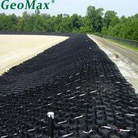 Black HDPE Geocell 200mm Height 445mm Welding Space For Retaining Walls River Walls Gabion Replacement Vegetated Wall