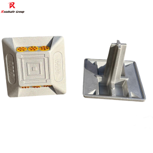 ROADSAFE 100*100*20/90mm LOGO Customs Aluminum Road Stud High Quality Road Stone Safety Reflective Cat Eye with Pin