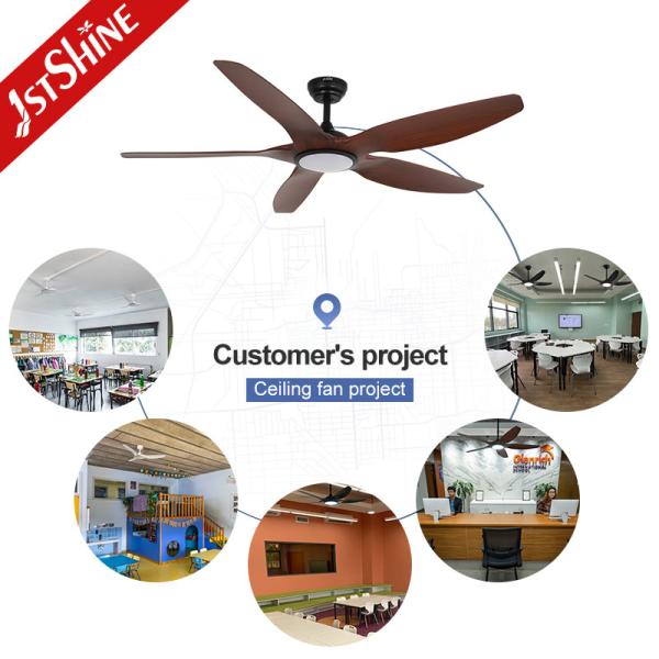 60-inch 5 Plastic Blade LED Ceiling Fan with Remote Control and Modern Design Style