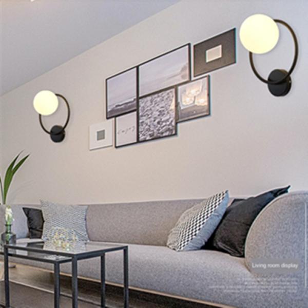 Post-modern Simple interior Wall Lamp Glass Bedroom Light luxury Round Corridor Stair round wall light(WH-OR-93)