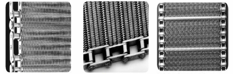 Wire Mesh Conveyor Belt chain driven metal mesh belt with conventional weave offering unobstructed openings for product transfer