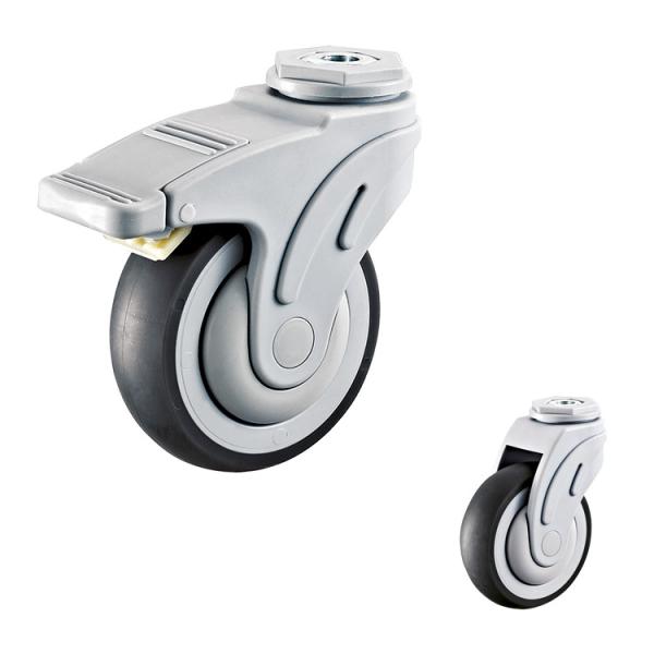 TPR 5 Inch Threaded Stem Casters , 135kg Loading Hospital Bed Caster Wheel