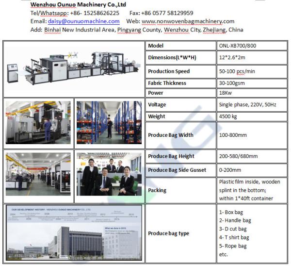 2016 Newest Competitive price pp non woven fabric bag making machine manual