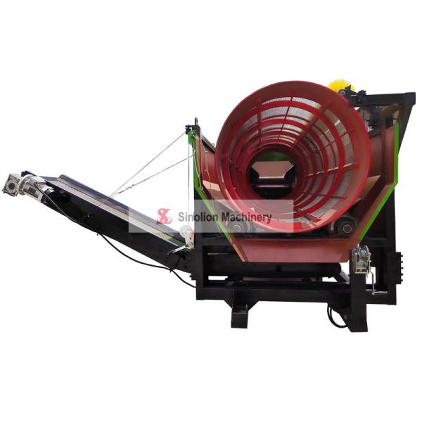 Stainless Steel Compost Sieve with Stacking Conveyor and Customizable Discharge Size