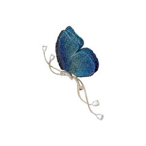 Twilight Blue Winged Pin: Multi-Angle Shine for Outfits & Gift Boxes