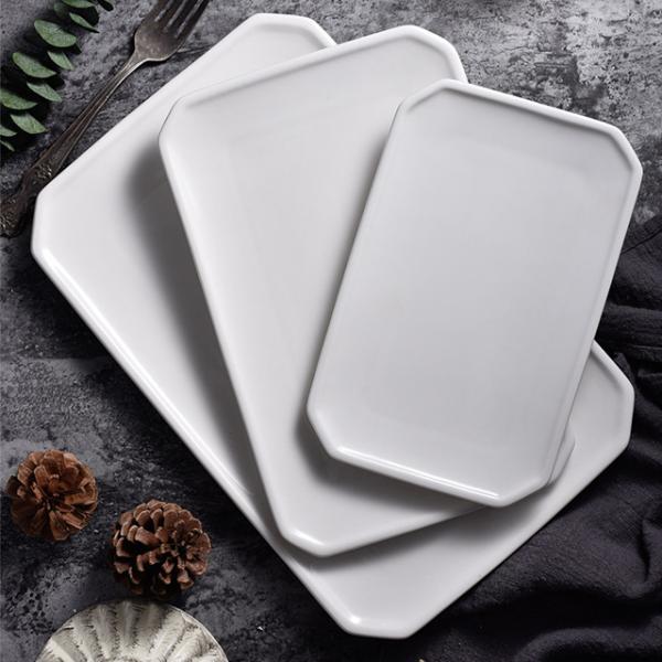 Plain Hotel A Grade Porcelain Plates Durable Heat Resistant White Porcelain Dishes