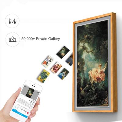 49 polegadas madeira rede WIFI Android LCD LED sinalização de exibição de publicidade monitor com quadro de madeira para galeria de exposições NFT loja