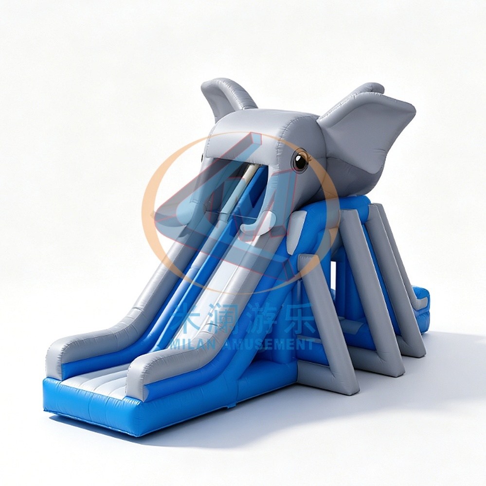 Commercial Animal Theme Inflatable Water Slide – Elephant, Shark & Polar Bear