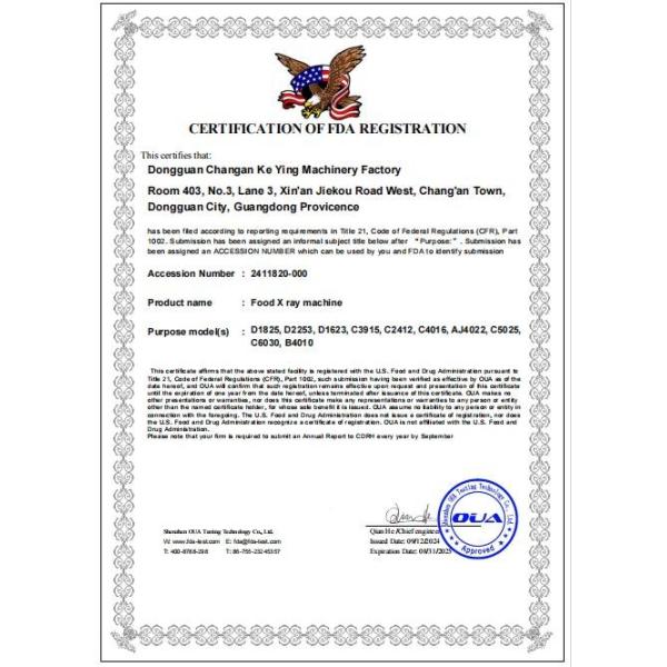 Dongguan Changan Keying Machinery Equipment Factory Certifications