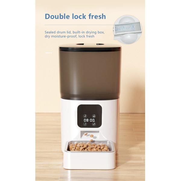 Comedor de gato inteligente ABS 6L blanco Comedor automático de cámara para mascotas para animales pequeños