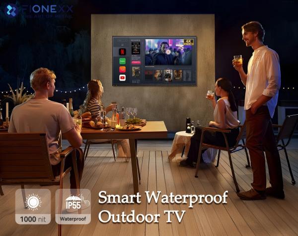 4K Outdoor TV With 2000nit High Brightness Waterproof IP55 Voice Assistant Remote Built-In Speaker LCD Display Outdoor Tv Waterproof Outdoor Tv