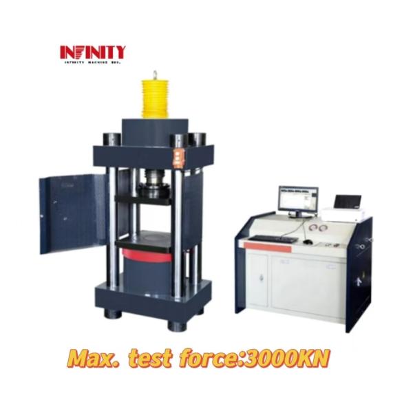 Max Load 3000KN Four Column Micro Electro Hydraulic Servo Compression Test Machine