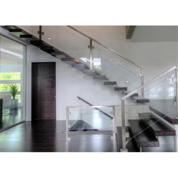 Metal Floating Stairs , Modern Floating Stairs Single Invisible Stringer Staircase