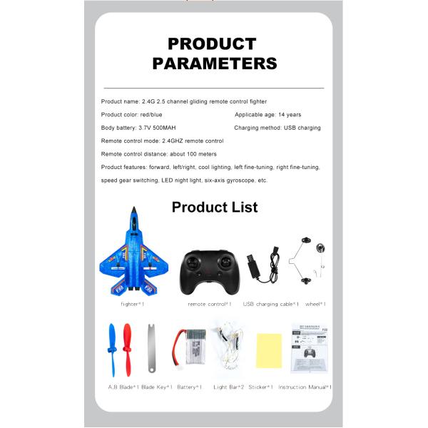 AA Controller Battery Rc Airplanes Toy For Boys Girls Kids Beginners 2.4ghz 2 Remote Control Plane with Ready-to-Go Assembly