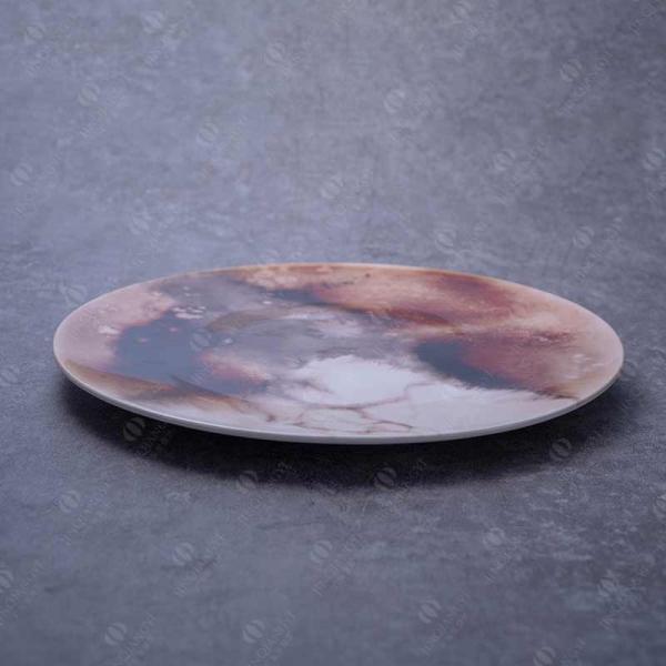 SGS 11 Inch Flat Round Porcelain Dessert Plates With Decals