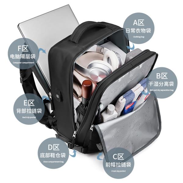 Waterproof Anti-theft Custom Nylon Polyester Travel Bag Laptop Business Hiking Backpack with USB Charging Port