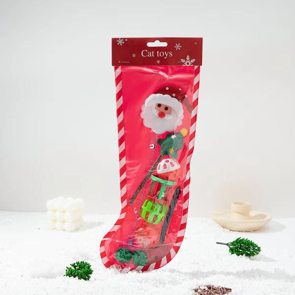 Plastic Pet Toys 10 Pack Cat Toy Sets Sustainable Christmas Stockings
