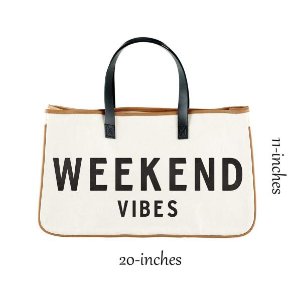 Reusable Canvas Grocery Shopping Tote Bag in Organic Cotton Material with Letter Print
