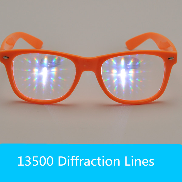  Style 3D Prism Rave Hard Plastic 3D Diffraction Glasses 13500 Light Gratings