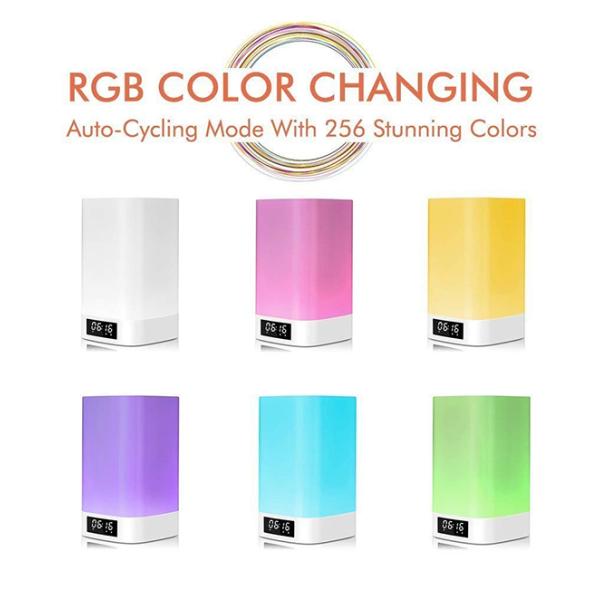 Adjustable Color LED Light Bluetooth Speaker Alarm Clock 6 In One Super Multifunction