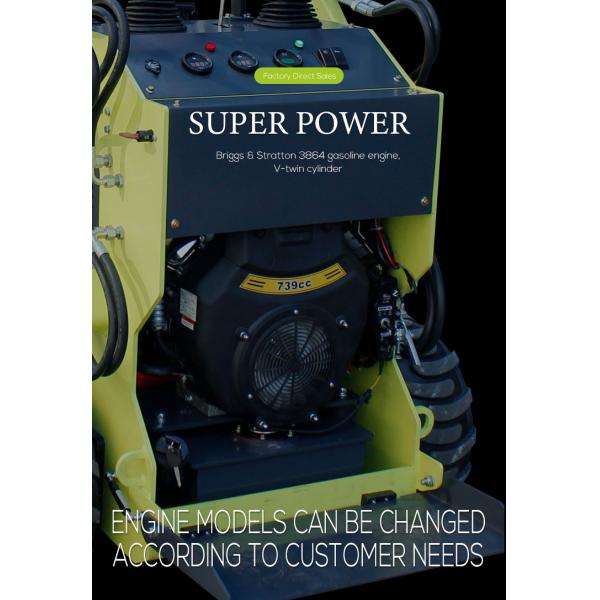 Одобрённый EPA мини-погрузчик с подвижной рукой с массой 950 кг и мощностью 17,2 кВт